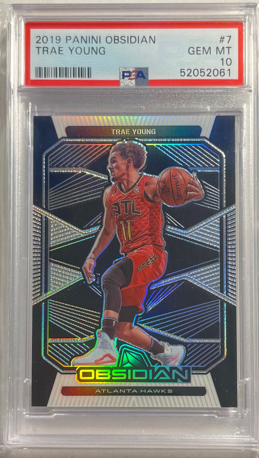 TRAE YOUNG 2019 PANINI OBSIDIAN PRIZM #7 PSA 10 GEM MINT POP 21