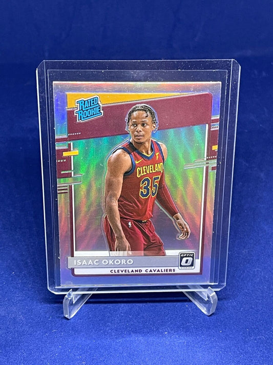 ISAAC OKORO 2019-20 PANINI DONRUSS OPTIC RATED ROOKIE SILVER PRIZM HOLO RC #155