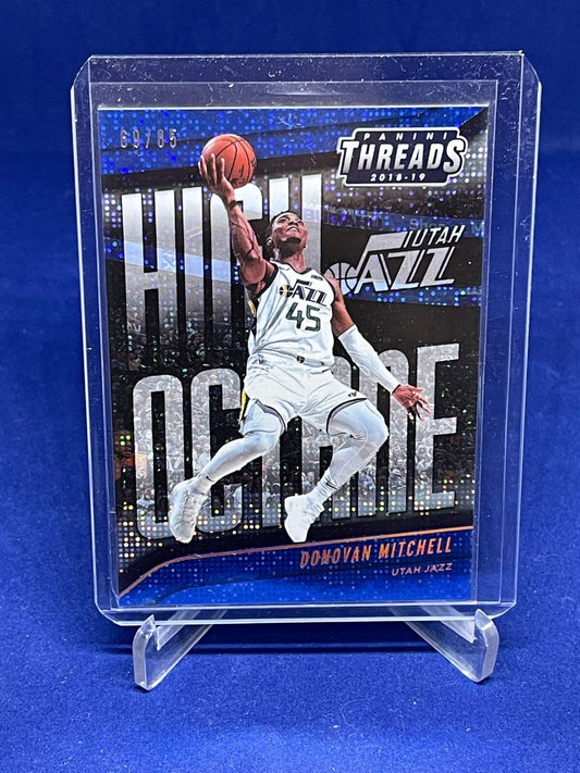 DONOVAN MITCHELL 2018-19 PANINI THREADS HIGH OCTANE BLUE #D 69/85