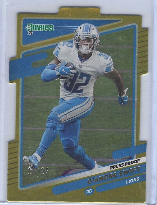 D'ANDRE SWIFT 2021 DONRUSS GOLD PRESS PROOF DIE CUT #D 10/25