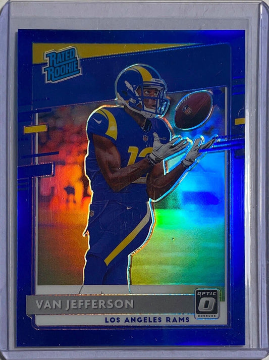 VAN JEFFERSON 2020 PANINI DONRUSS RATED ROOKIE BLUE PRIZM ROOKIE RC #D 125/125
