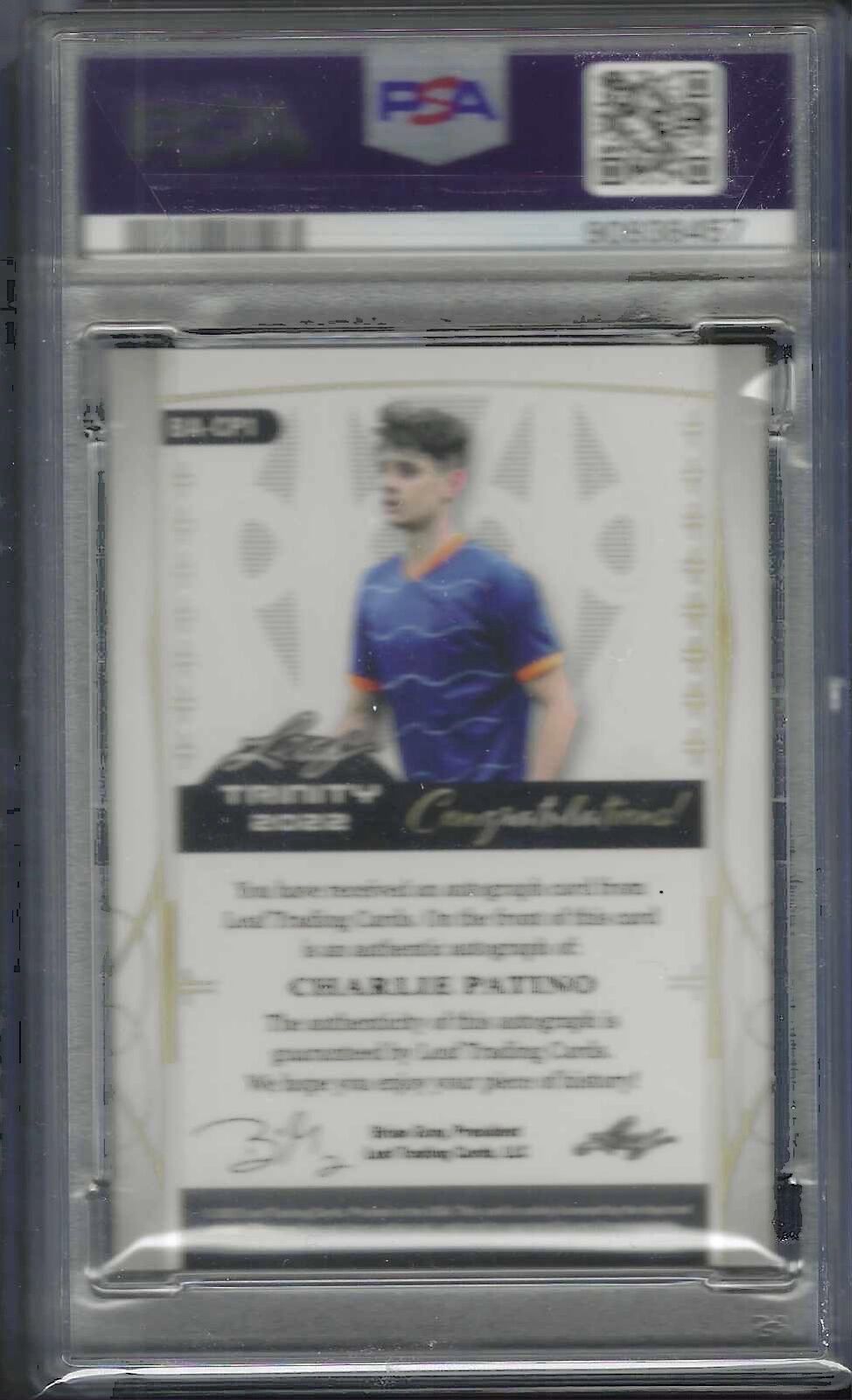 CHARLIE PATINO 2022 LEAF TRINITY GOLD FOIL AUTO RC /50 PSA 10 GEM POP 1/1