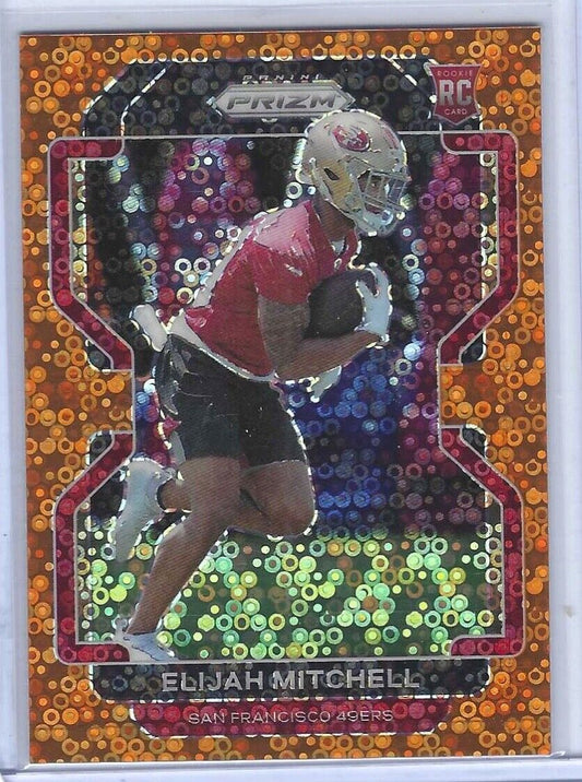 ELIJAH MITCHELL 2021 PANINI PRIZM ORANGE DISCO PRIZM ROOKIE RC #399