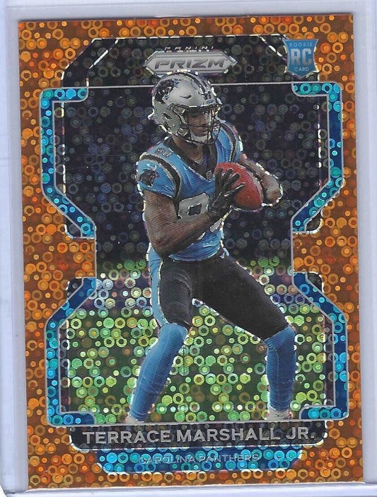 TERRACE MARSHALL JR 2021 PANINI PRIZM ORANGE DISCO PRIZM ROOKIE RC #348