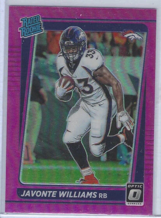 JAVONTE WILLIAMS 2021 DONRUSS OPTIC PREVIEW PINK PRIZM RATED ROOKIE RC #P-275