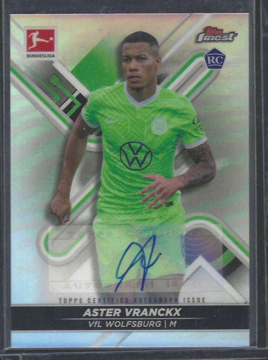 ASTER VRANCKX 2021-22 TOPPS FINEST SILVER REFRACTOR ROOKIE AUTO RC #147