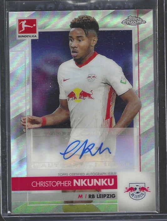 CHRISTOPHER NKUNKU 2020-21 TOPPS CHROME SILVER REFRACTOR AUTO RC #BCA-CNK