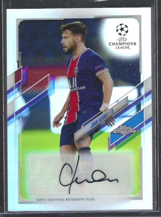 JUAN BERNAT 2020-21 TOPPS CHROME UEFA SILVER REFRACTOR AUTO #CA-JBE