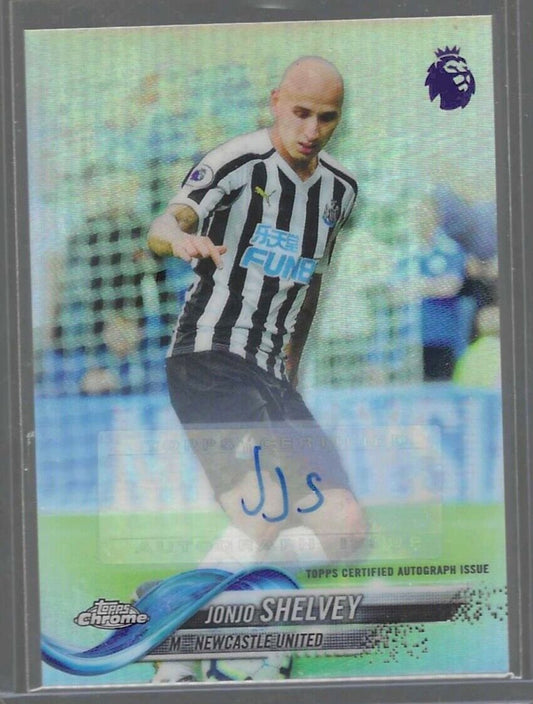 JONJO SHELVEY 2018-19 TOPPS CHROME EPL SILVER REFRACTOR AUTO #60