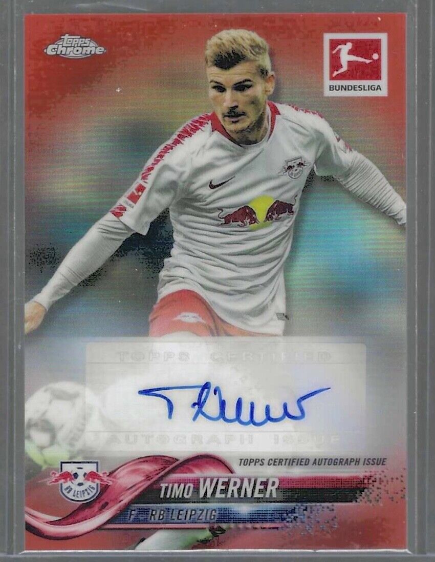 TIMO WERNER 2018-19 TOPPS CHROME BUNDESLIGA ORANGE REFRACTOR AUTO #D 13/25