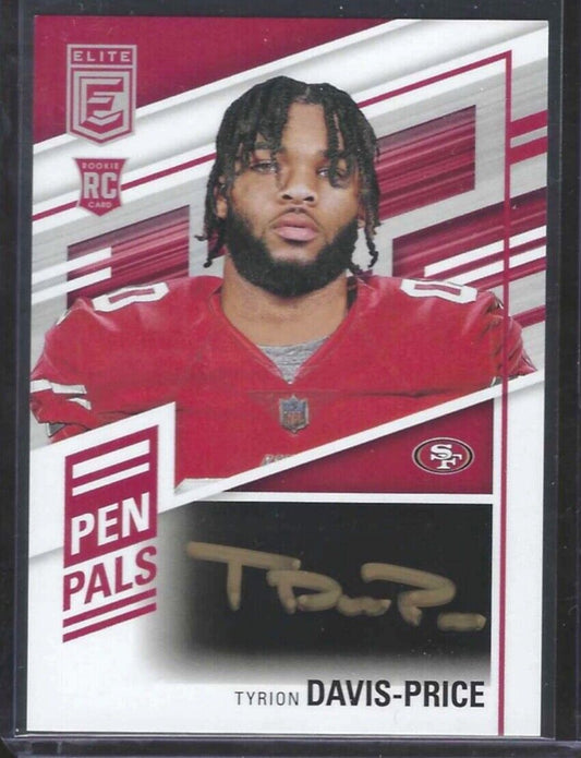 TYRION DAVIS-PRICE 2022 PANINI DONRUSS ELITE PEN PALS GOLD INK AUTO RC #PP-TD