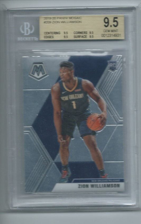 ZION WILLIAMSON 2019-20 PANINI MOSAIC TRUE ROOKIE RC #209 BGS 9.5 MINT