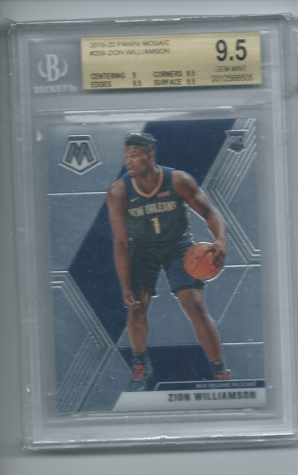 ZION WILLIAMSON 2019-20 PANINI MOSAIC TRUE ROOKIE RC #209 BGS 9.5 MINT