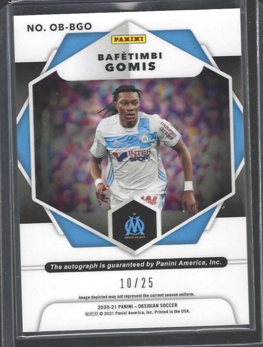 BAFETIMBI GOMIS 2020-21 PANINI OBSIDIAN GREEN ETCH AUTO #D 10/25