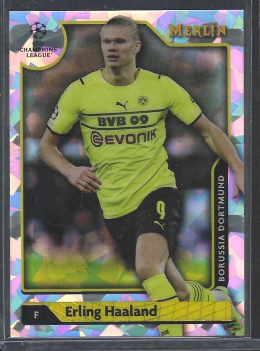 ERLING HAALAND 2021-22 TOPPS MERLIN ATOMIC REFRACTOR #D 095/250