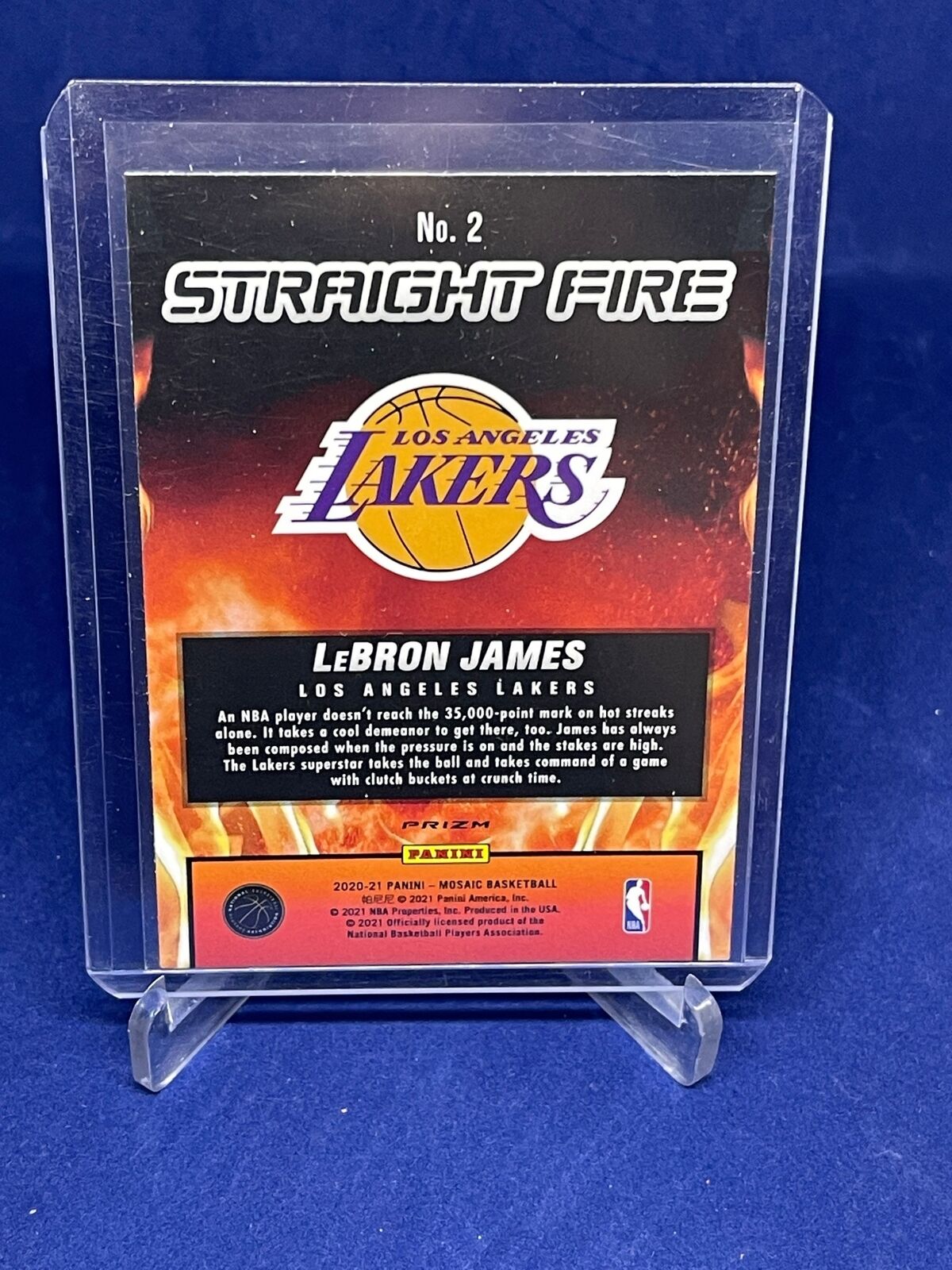 LEBRON JAMES 2020-21 PANINI MOSAIC STRAIGHT FIRE MOSAIC PRIZM SP #2