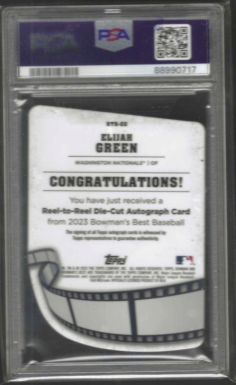 ELIJAH GREEN 2023 BOWMANS BEST REEL TO REEL DIE CUT AUTO /150 PSA 9 MINT POP 5