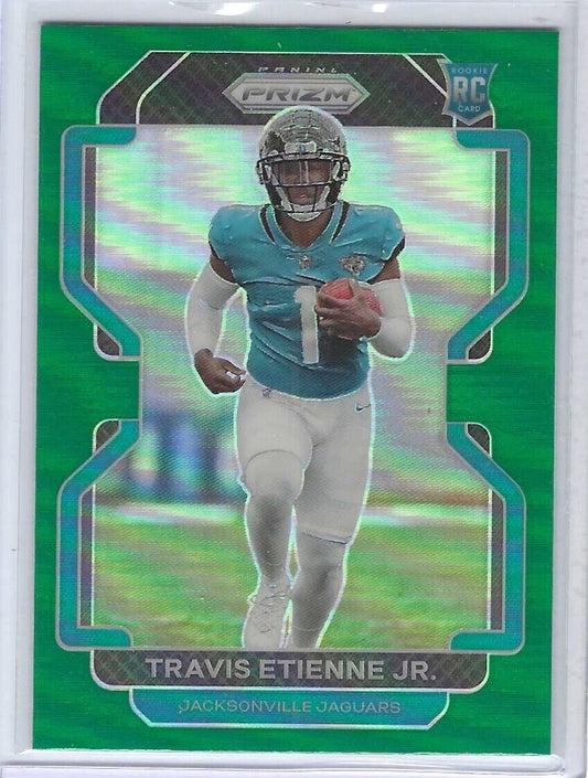 TRAVIS ETIENNE JR 2021 PANINI PRIZM GREEN PRIZM ROOKIE RC #344