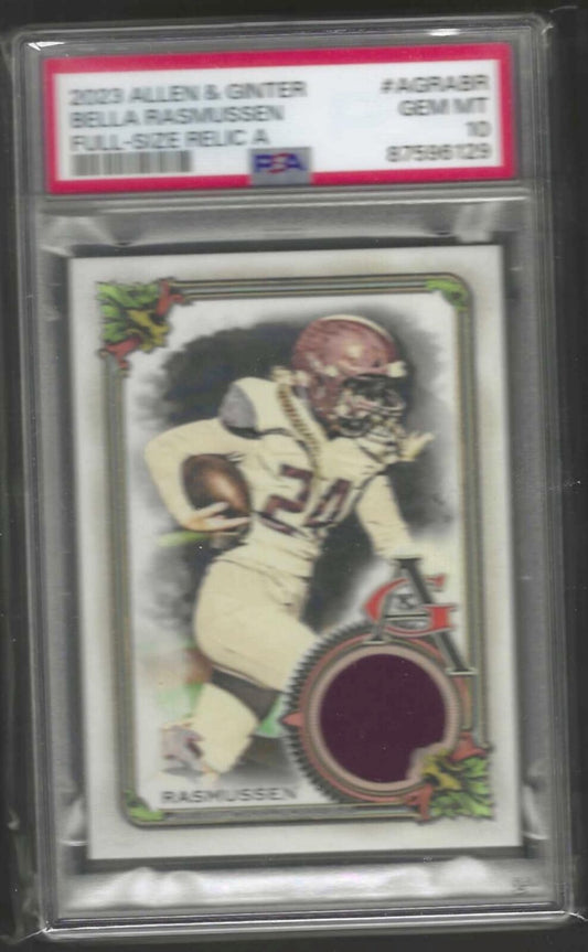 BELLA RASMUSSEN 2023 ALLEN & GINTER FULL-SIZE RELIC PSA 10 GEM MINT POP 1/1