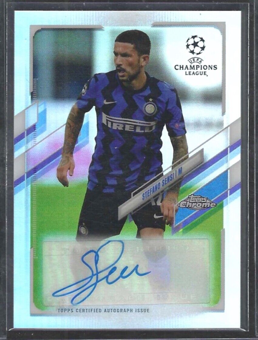 STEFANO SENSI 2020-21 TOPPS CHROME UEFA SILVER REFRACTOR AUTO #CA-SNS