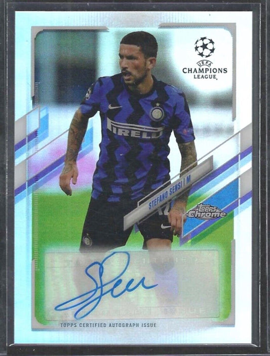 STEFANO SENSI 2020-21 TOPPS CHROME UEFA SILVER REFRACTOR AUTO #CA-SNS