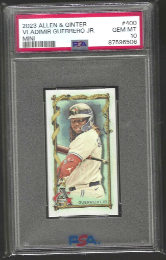 VLADIMIR GUERRERO JR 2023 ALLEN & GINTER MINI RIP CARD SP #400 PSA 10 GEM POP 2