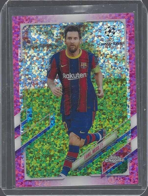 LIONEL MESSI 2020-21 TOPPS CHROME CHAMPIONS LEAGUE PINK DIAMOND REFRACTOR /175