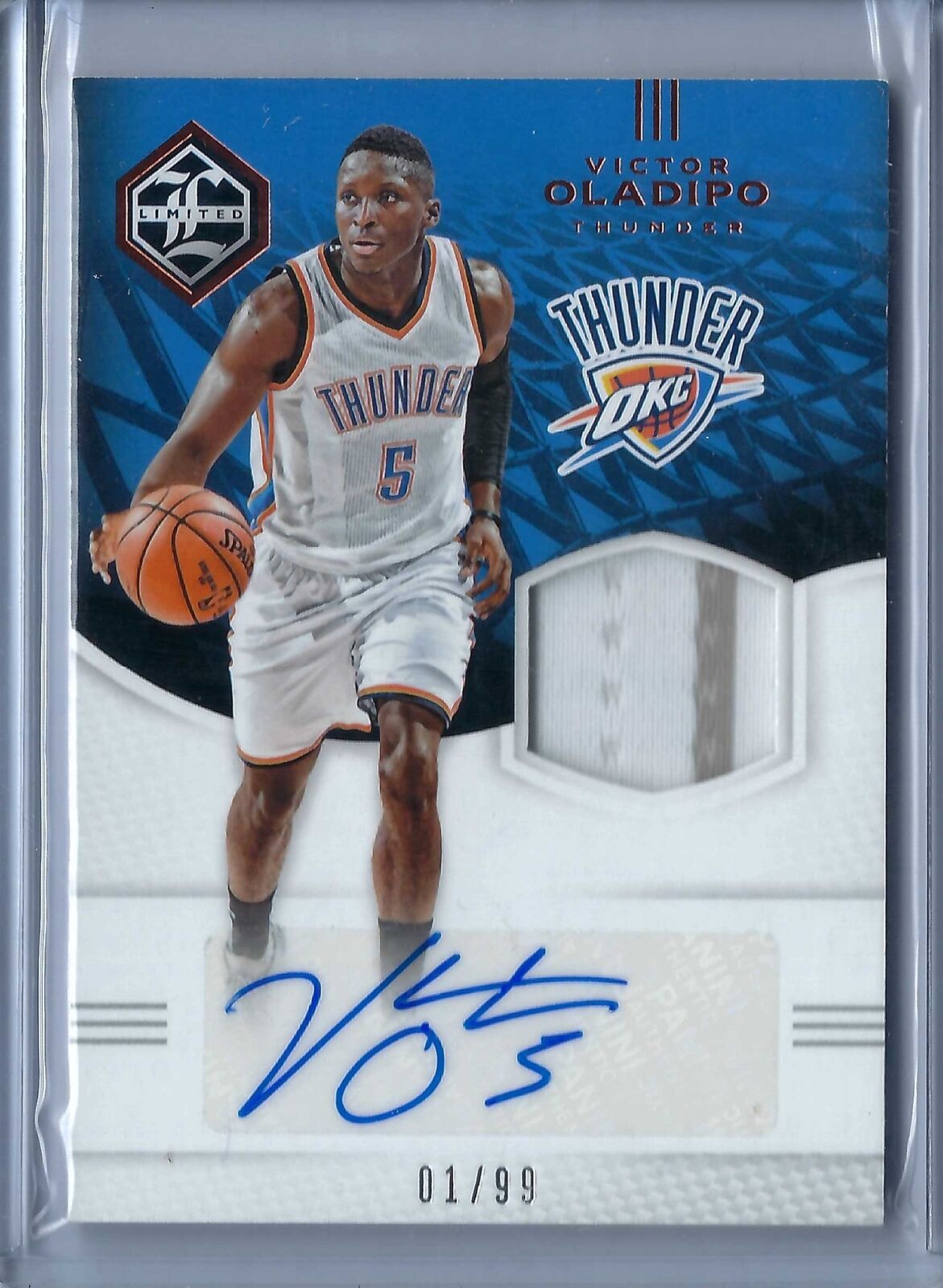 VICTOR OLADIPO 2016-17 PANINI LIMITED PATCH AUTO #D 1/99