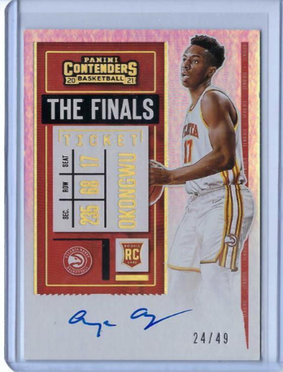 ONYEKA OKONGWU 2020-21 PANINI CONTENDERS FINALS TICKET ON CARD AUTO RC #D /49