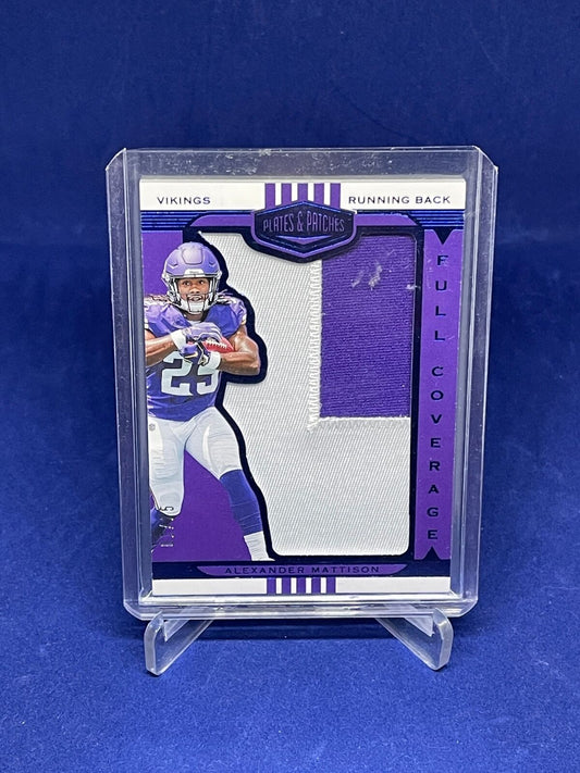 ALEXANDER MATTISON 2019 PANINI PLATES AND PATCHES FULL COVERAGE PATCH RC #D 1/25