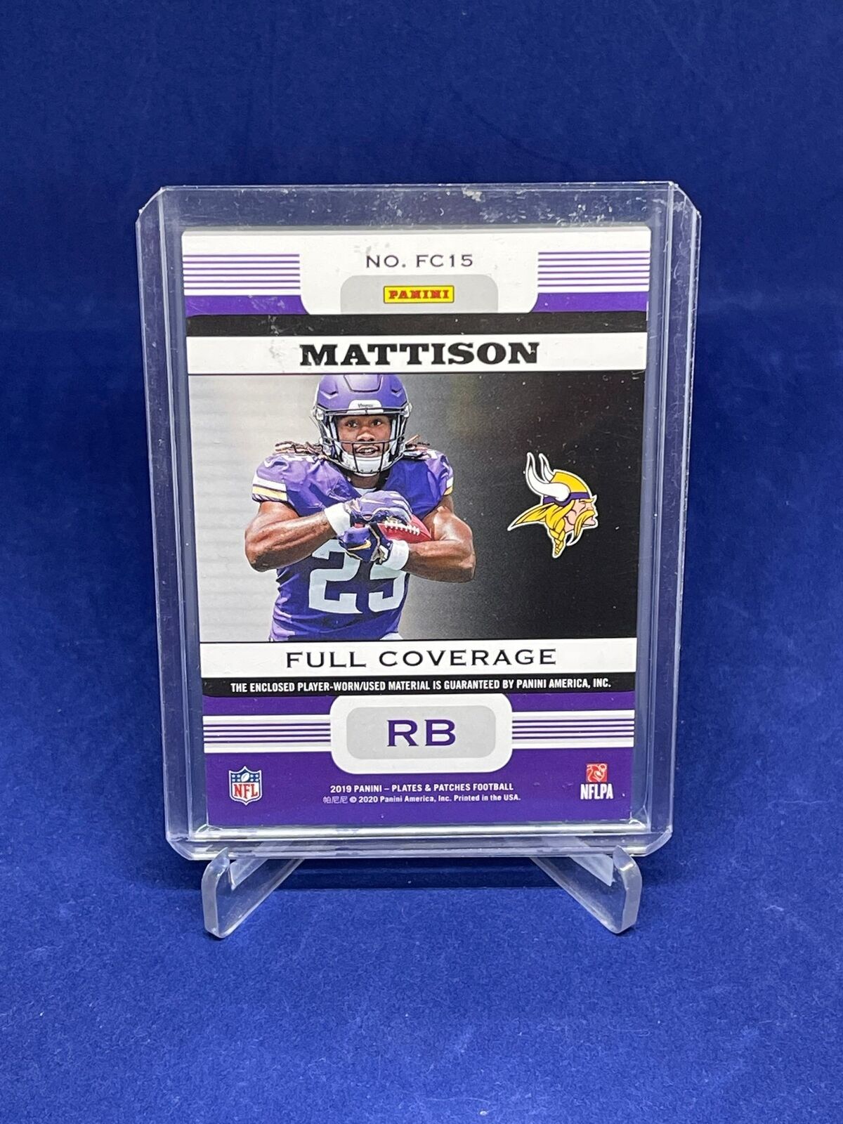 ALEXANDER MATTISON 2019 PANINI PLATES AND PATCHES FULL COVERAGE PATCH RC #D 1/25