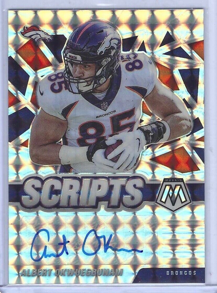 ALBERT OKWUEGBUNAM 2021 PANINI MOSAIC SILVER MOSAIC SCRIPTS ROOKIE AUTO RC #S-AO