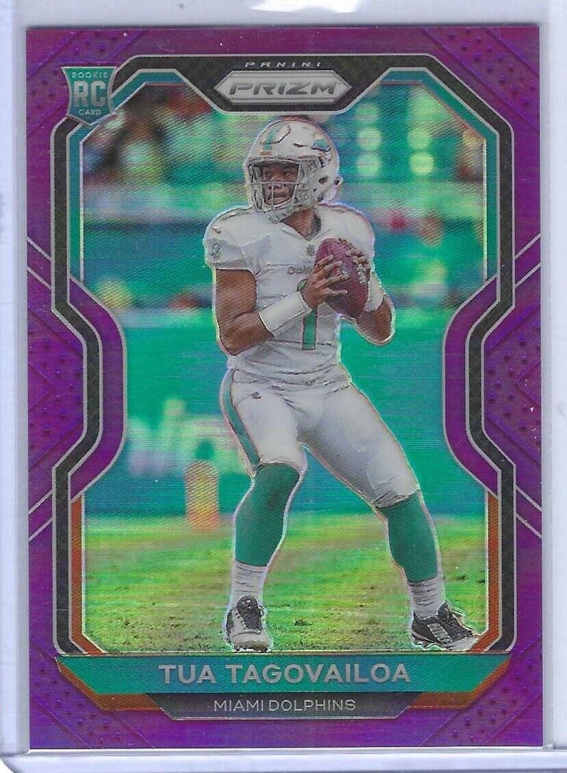 TUA TAGOVAILOA 2020 PANINI PRIZM PURPLE PRIZM ROOKIE RC #D 048/125