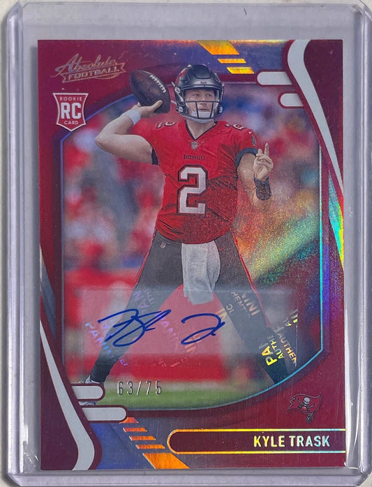 KYLE TRASK 2021 PANINI ABSOLUTE RED SPECTRUM AUTO ROOKIE RC #D 63/75