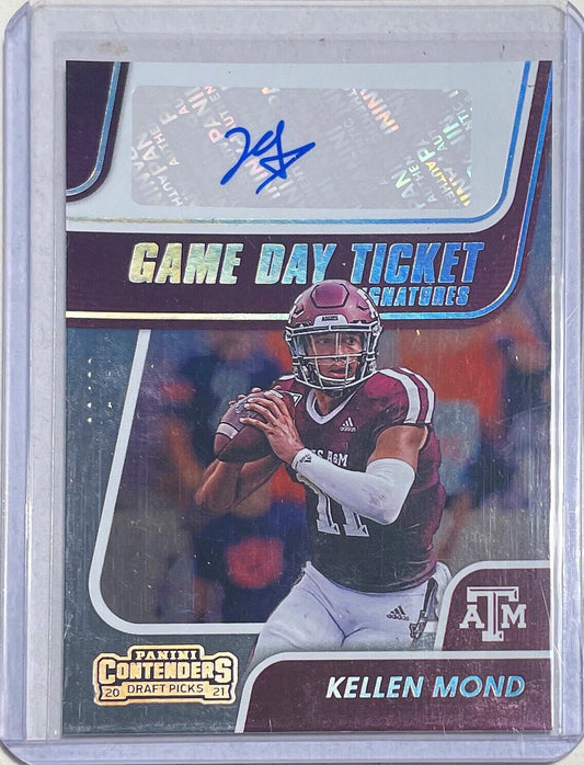 KELLEN MOND 2021 CONTENDERS DRAFT GAME DAY TICKET SIGNATURES AUTO RC #D 02/20