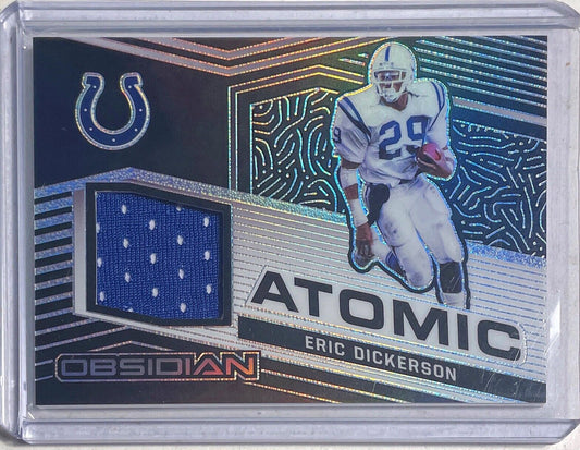 ERIC DICKERSON 2021 PANINI OBSIDIAN ATOMIC MATERIAL JERSEY #D 098/100