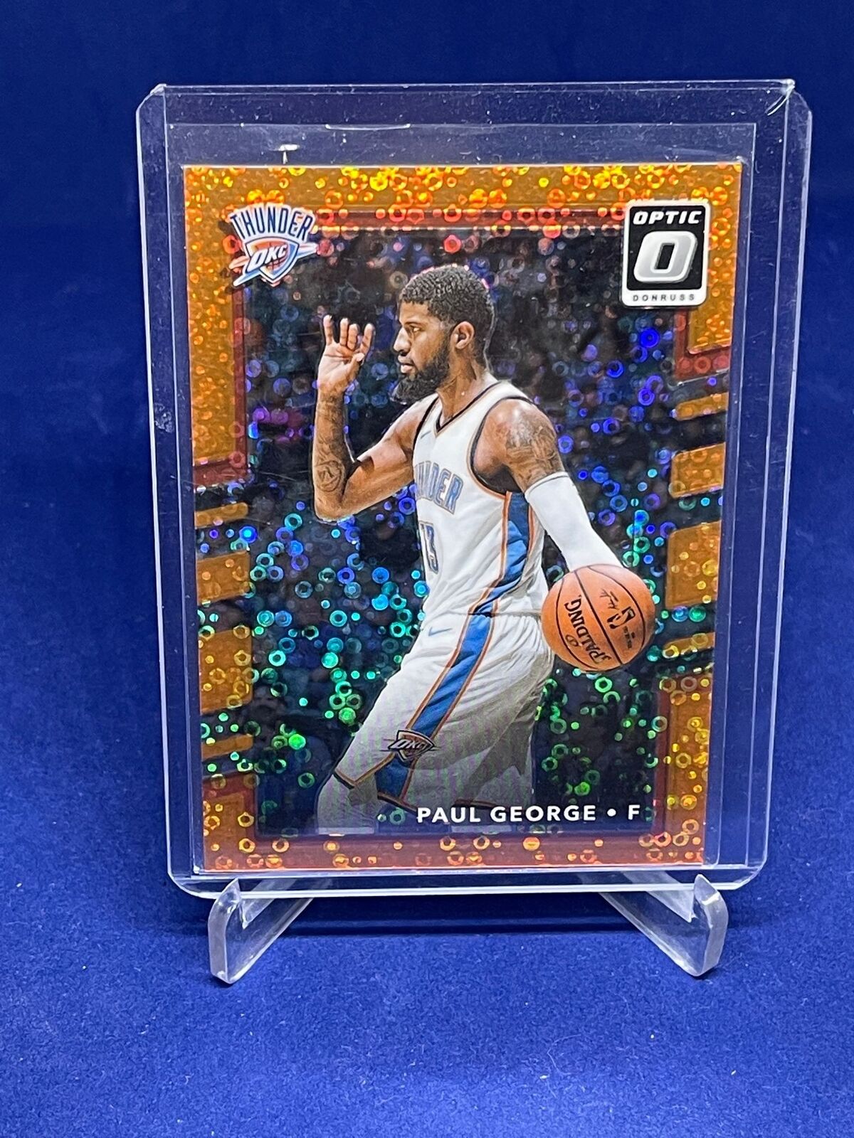 PAUL GEORGE 2017-18 PANINI DONRUSS OPTIC FAST BREAK ORANGE PRIZM #D 75/193
