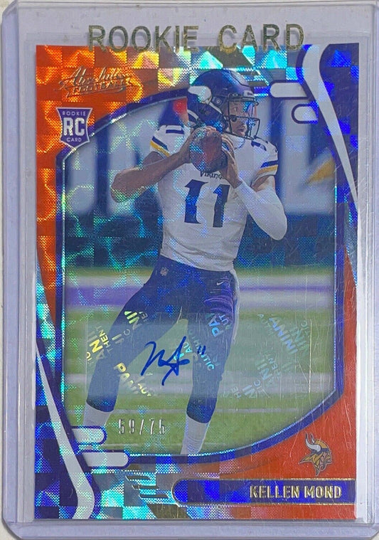 KELLEN MOND 2021 PANINI ABSOLUTE ORANGE AUTO ROOKIE RC #D 59/75