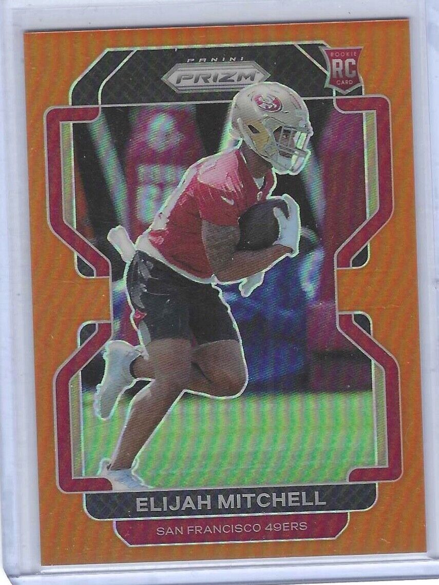 ELIJAH MITCHELL 2021 PANINI PRIZM ORANGE PRIZM ROOKIE RC #D 118/249