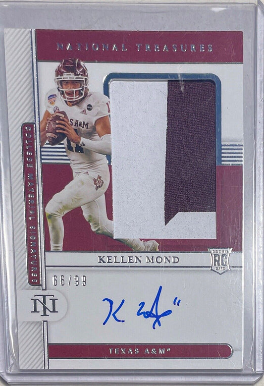 KELLEN MOND 2021 NATIONAL TREASURES TEXAS A&M RPA PATCH AUTO ROOKIE RC #D 66/99