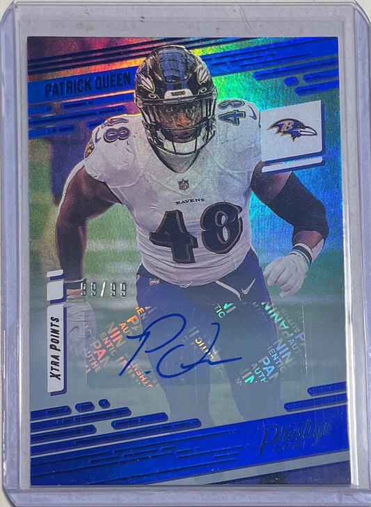 PATRICK QUEEN 2021 PANINI PRESTIGE XTRA POINTS BLUE AUTO #D 99/99