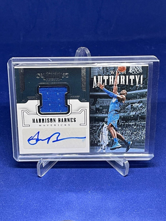 HARRISON BARNES 2017-18 PANINI DOMINION WITH AUTHORITY JERSEY AUTO #D 28/49