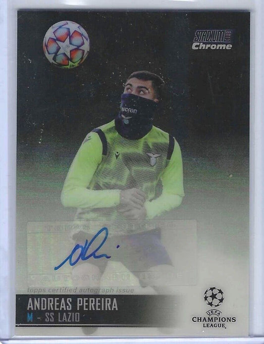 ANDREAS PEREIRA 2020-21 TOPPS STADIUM CLUB CHROME BLACK REFRACTOR AUTO #D /10