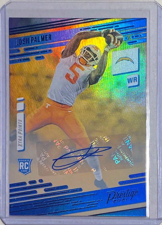 JOSH PALMER 2021 PANINI PRESTIGE XTRA POINTS BLUE AUTO ROOKIE RC #270