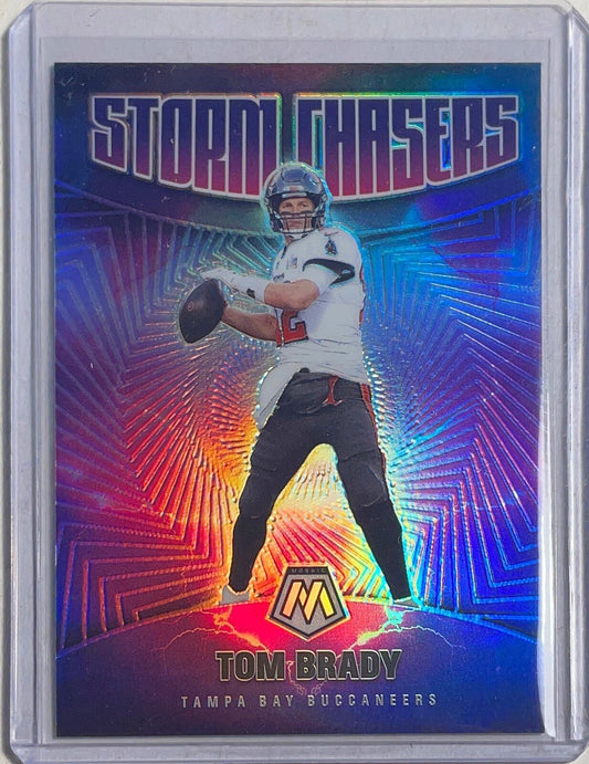 TOM BRADY 2021 PANINI MOSAIC STORM CHASERS PRIZM CASE HIT SSP #SC-4