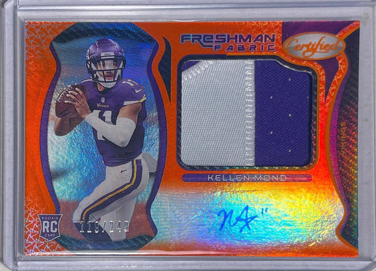 KELLEN MOND 2021 CERTIFIED FRESHMAN FABRICS PATCH AUTO ORANGE RC #D 119/249