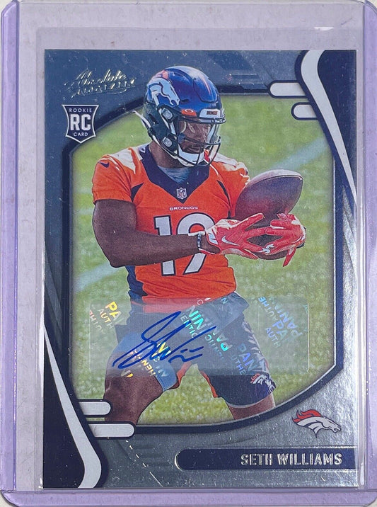 SETH WILLIAMS 2021 PANINI ABSOLUTE AUTO ROOKIE RC #172