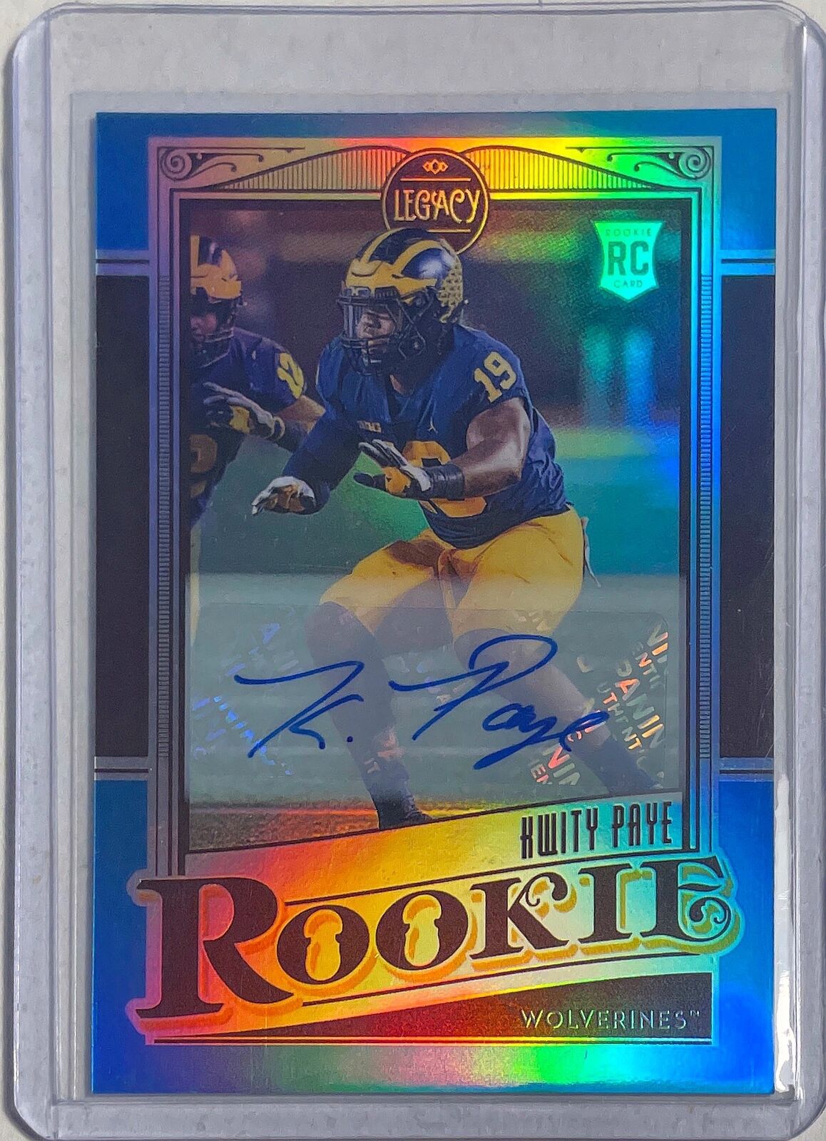 KWITY PAYE 2021 PANINI LEGACY PLATINUM ROOKIE AUTO LIGHT BLUE ROOKIE RC #D 1/1