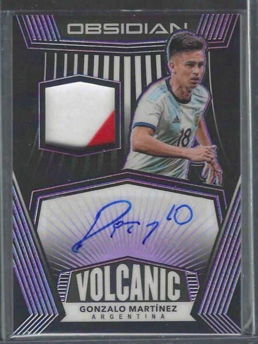 GONZALO MARTINEZ 2020-21 PANINI OBSIDIAN VOLCANIC PURPLE PATCH AUTO #D 46/75