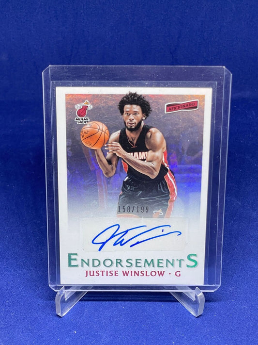 JUSTISE WINSLOW 2016-17 PANINI AFICIONADO ENDORSEMENTS AUTO #D 158/199